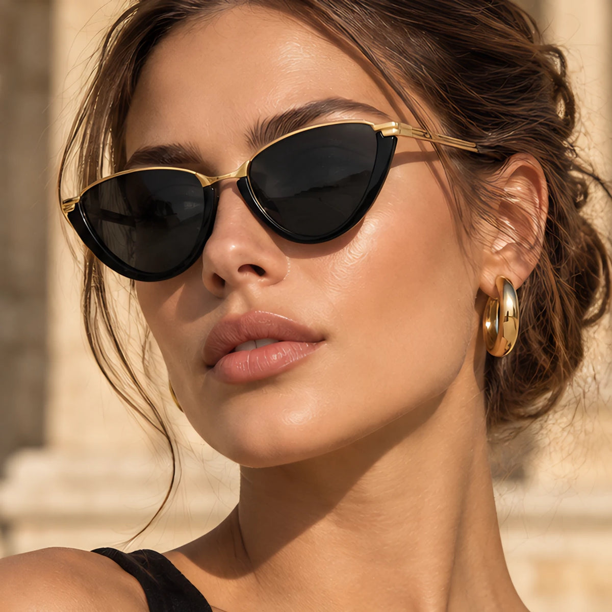 Claudine Women's Cat-Eye Sunglasses - Black - female - Eric Muller - Image 3