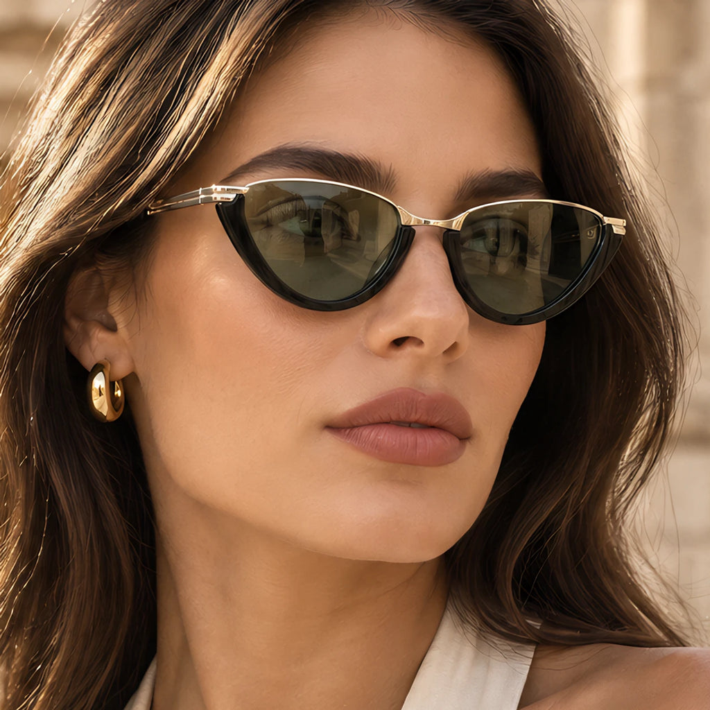 Claudine Women's Cat-Eye Sunglasses - Green - female - Eric Muller - Image 3