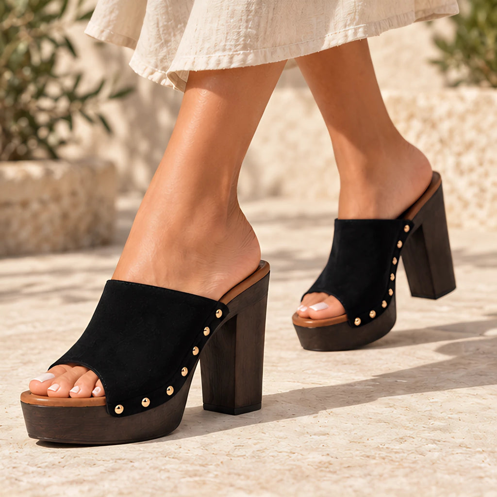 Clio Women's Studded Platform Mules - Noir - sandals - Eric Muller - Image 4