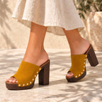 Clio Women's Studded Platform Mules - Marigold - sandals - Eric Muller - Image 4