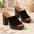 Clio Women's Studded Platform Mules - Noir - heels - Eric Muller - Image 2