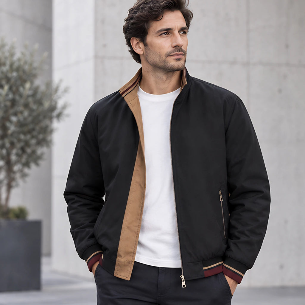 Conrad Men's Reversible Harrington Jacket - Black - Men's Clothing > Outerwear > Reversible Bomber Jackets - Eric Muller - Image 1