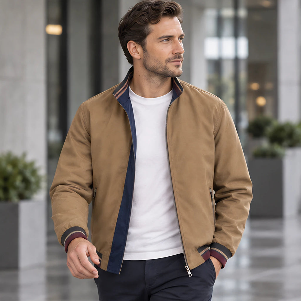 Conrad Men's Reversible Harrington Jacket - Khaki - Catalog Group: Clothing - Eric Muller - Image 2