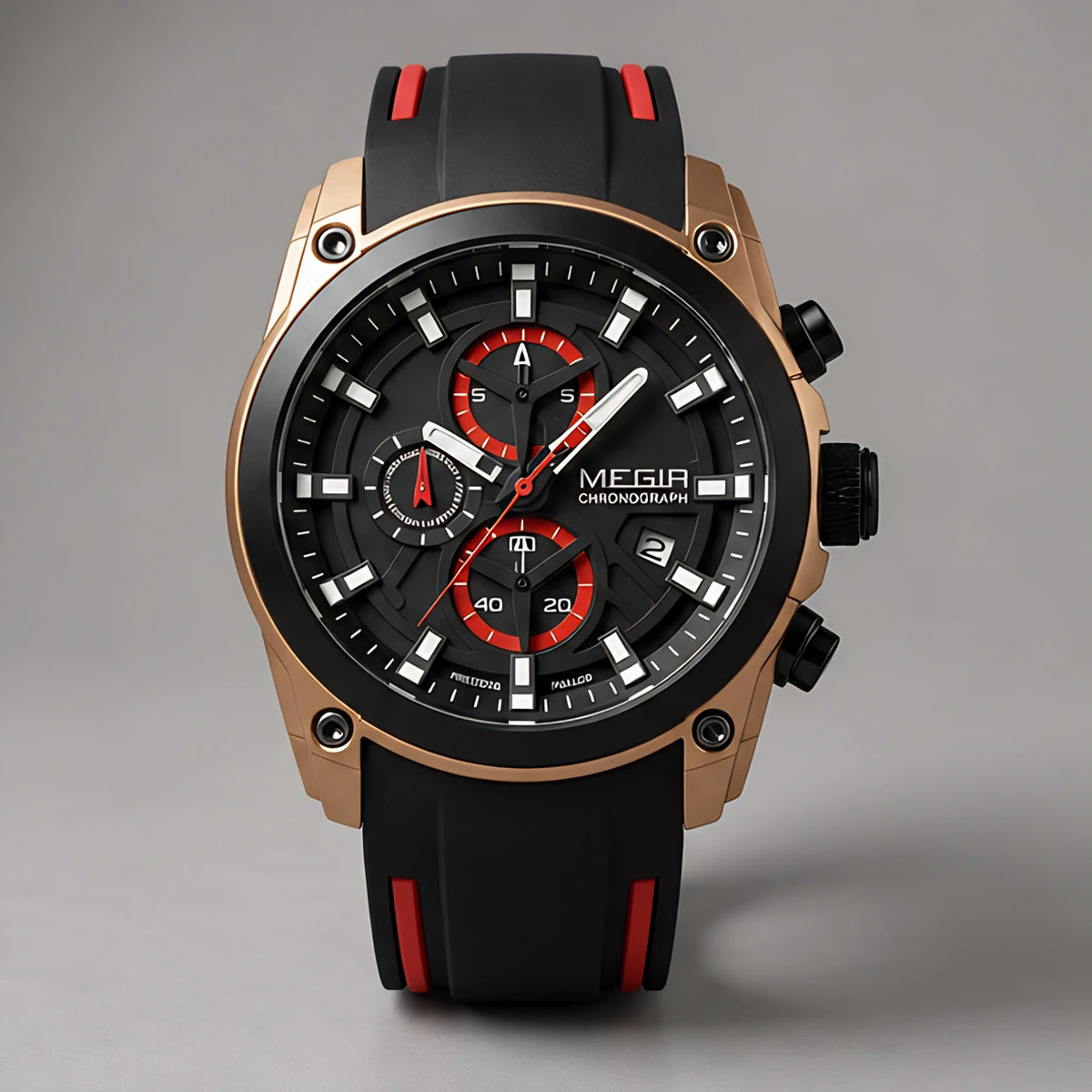 Corvello Men's Chronograph Watch 49mm - Crimson - Accessories > Watches > Chronograph Watches - Eric Muller - Image 2