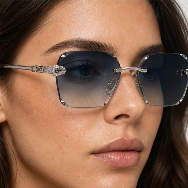 Cressida Rimless Shades - Slate - rectangular frames - Eric Muller - Image 4