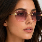 Cressida Rimless Shades - Blush - rectangular frames - Eric Muller - Image 4