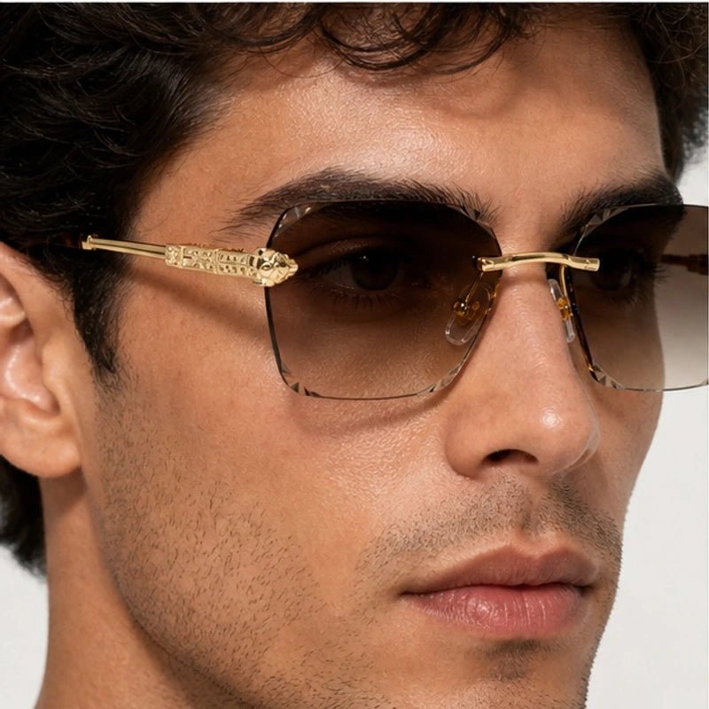 Cressida Rimless Shades - Mocha - rimless sunglasses - Eric Muller - Image 3