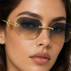 Cyrus Rimless Shades - Sand - rimless sunglasses - Eric Muller - Image 3