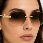 Cyrus Rimless Shades - Amber - rimless sunglasses - Eric Muller - Image 3