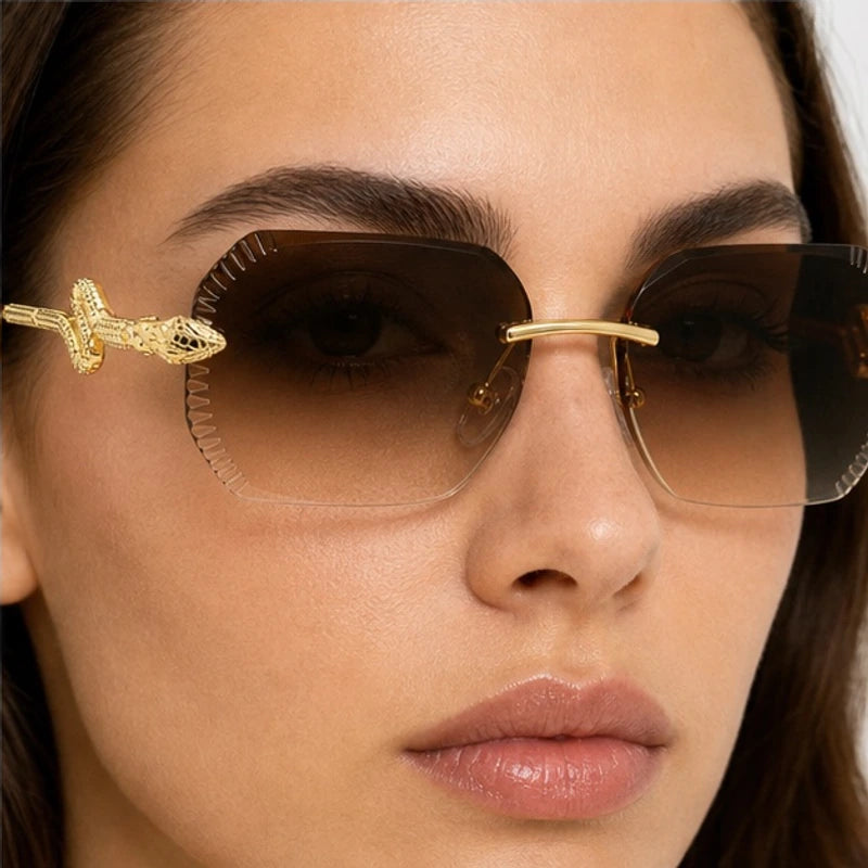 Cyrus Rimless Shades - Amber - rimless sunglasses - Eric Muller - Image 3