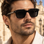 Dante Chunky Full-Rim Square Sunglasses - Black - tinted lenses - Eric Muller - Image 3