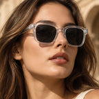 Dante Chunky Full-Rim Square Sunglasses - Clear - square frame - Eric Muller - Image 4