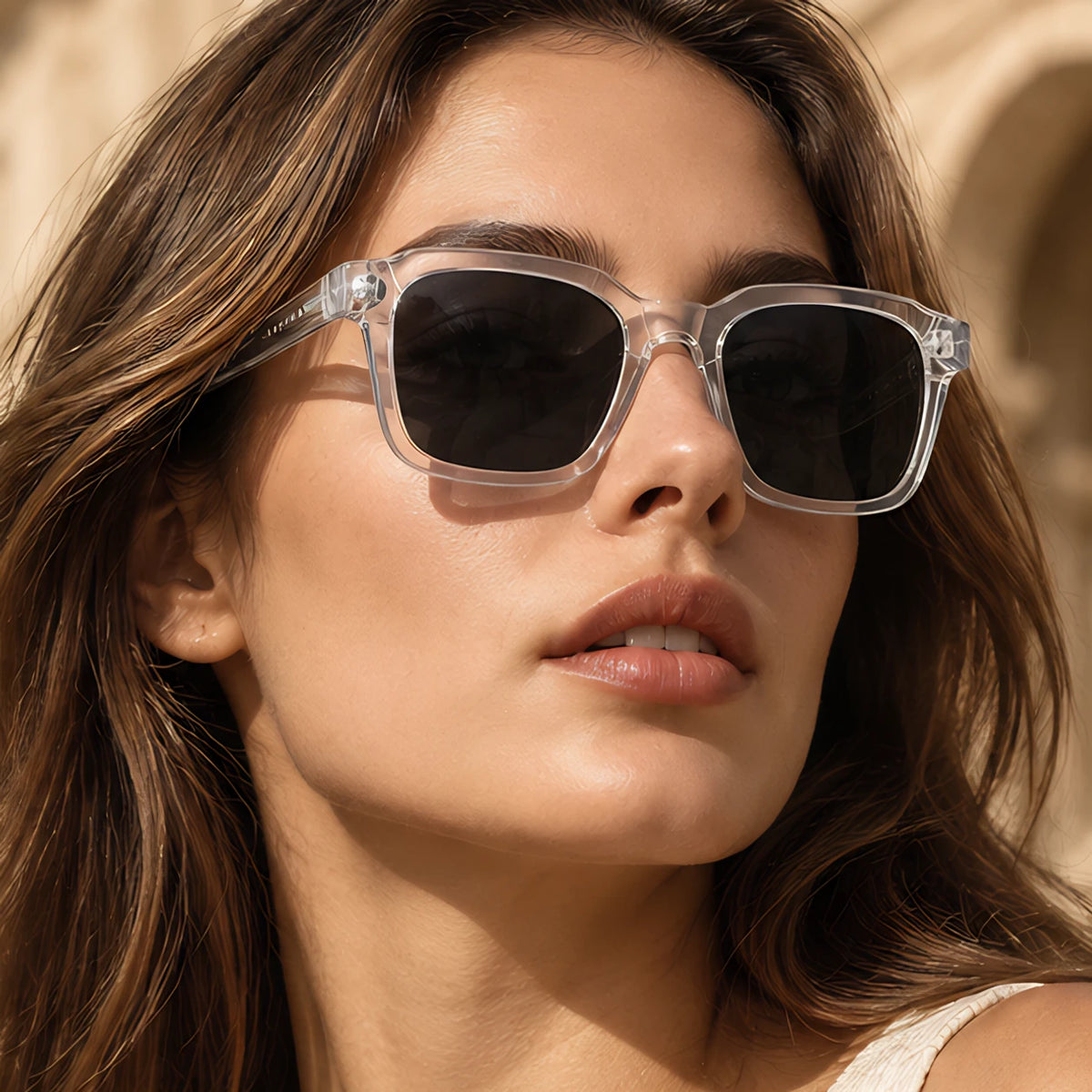 Dante Chunky Full-Rim Square Sunglasses - Clear - square frame - Eric Muller - Image 4