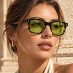 Dante Chunky Full-Rim Square Sunglasses - Lime - square frame - Eric Muller - Image 4