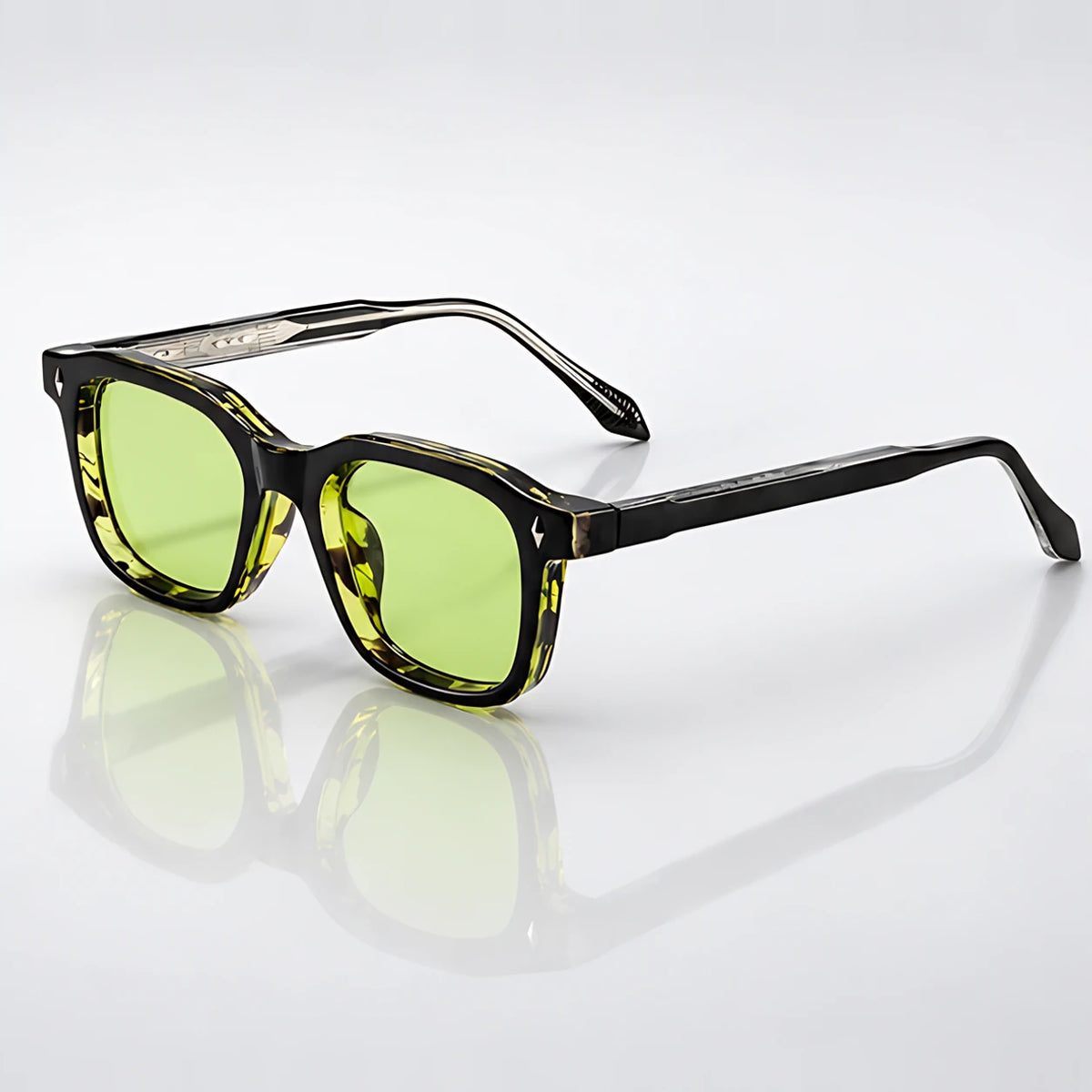 Dante Chunky Full-Rim Square Sunglasses - Lime - Accessories > Sunglasses > Square Sunglasses - Eric Muller - Image 1