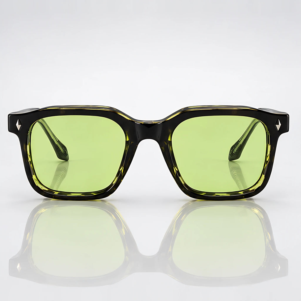 Dante Chunky Full-Rim Square Sunglasses - Lime - sunglasses - Eric Muller - Image 2