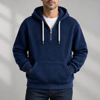 Darrow Men's Waffle-Knit Half-Zip Hoodie - Navy - Clothing > Tops > Hoodies > Half-Zip Hoodies - Eric Muller - Image 2