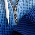 Darrow Men's Waffle-Knit Half-Zip Hoodie - Blue - hoodie - Eric Muller - Image 3