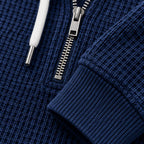 Darrow Men's Waffle-Knit Half-Zip Hoodie - Navy - hoodie - Eric Muller - Image 3