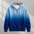 Darrow Men's Waffle-Knit Half-Zip Hoodie - Blue - Clothing > Tops > Hoodies > Half-Zip Hoodies - Eric Muller - Image 1