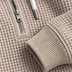 Darrow Men's Waffle-Knit Half-Zip Hoodie - Khaki - hoodie - Eric Muller - Image 3
