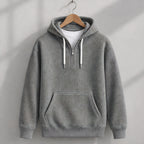 Darrow Men's Waffle-Knit Half-Zip Hoodie - Gray - Clothing > Tops > Hoodies > Half-Zip Hoodies - Eric Muller - Image 1