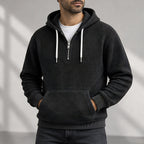 Darrow Men's Waffle-Knit Half-Zip Hoodie - Black - Clothing > Tops > Hoodies > Half-Zip Hoodies - Eric Muller - Image 2