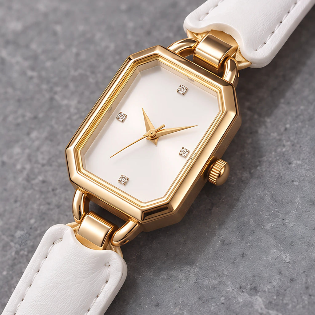 Delphira Women's Leather-Strap Quartz Watch - White - female - Eric Muller - Image 3