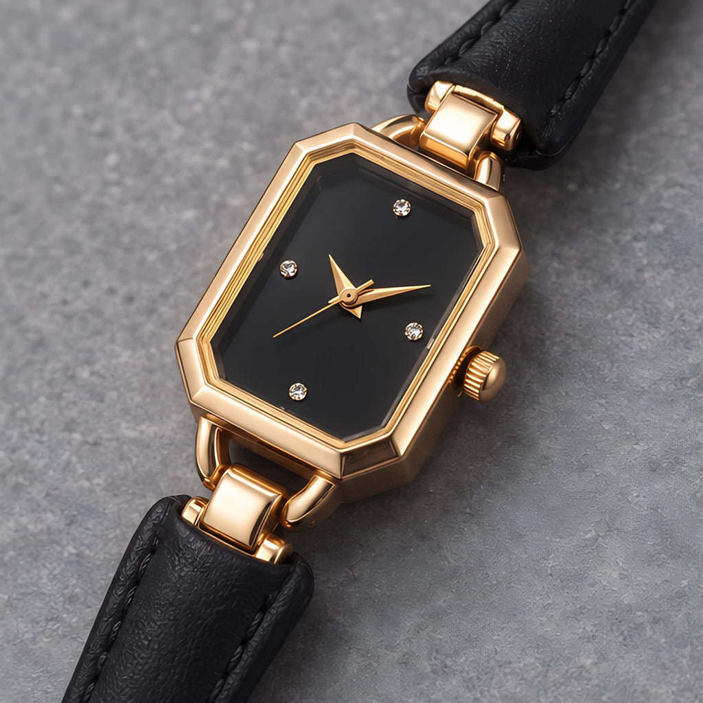 Delphira Women's Leather-Strap Quartz Watch - Black - female - Eric Muller - Image 3