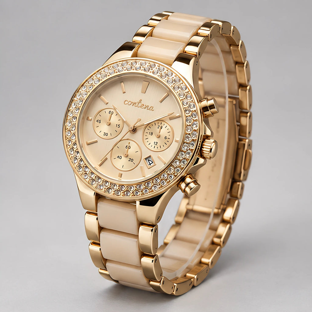 Doreva Women's Three-Subdial Quartz Watch - Gold - Women's Accessories > Watches > Fashion Watches - Eric Muller - Image 1