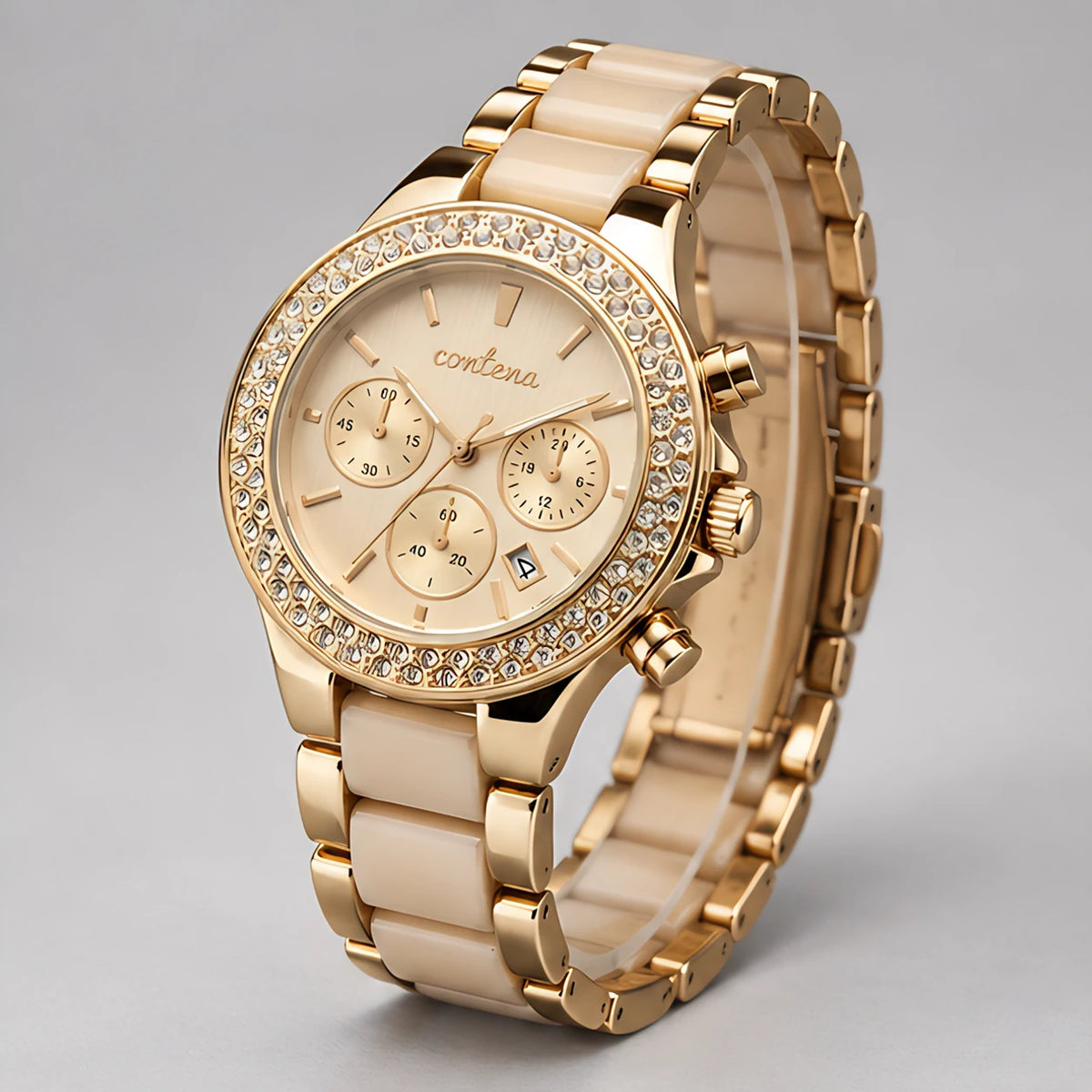 Doreva Women's Three-Subdial Quartz Watch - Gold - Women's Accessories > Watches > Fashion Watches - Eric Muller - Image 1