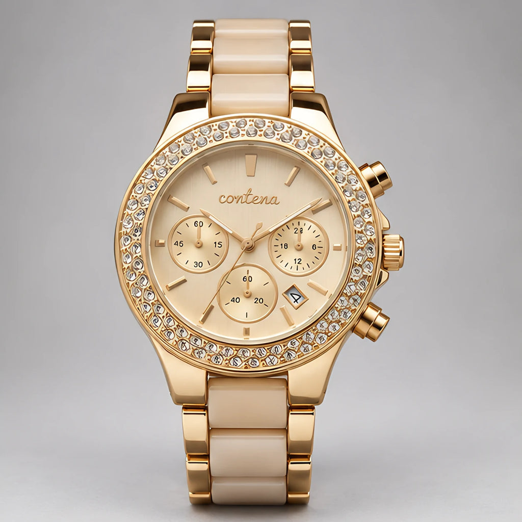 Doreva Women's Three-Subdial Quartz Watch - Gold - Women's Accessories > Watches > Fashion Watches - Eric Muller - Image 2