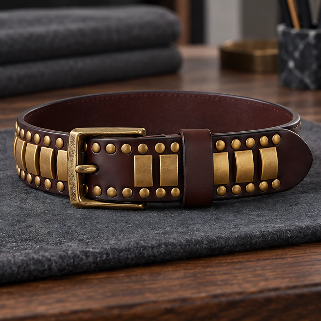 Dorian Men's Genuine Leather Statement Belt - Brown - male - Eric Muller - Image 3