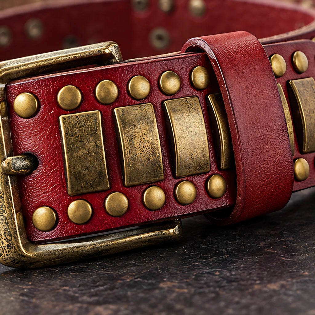 Dorian Men's Genuine Leather Statement Belt - Red - men's accessories - Eric Muller - Image 4