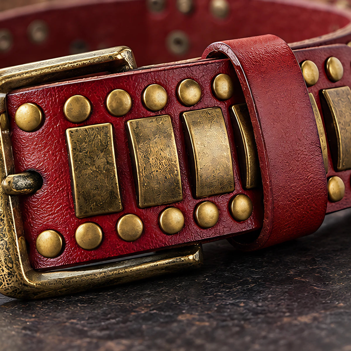 Dorian Men's Genuine Leather Statement Belt - Red - men's accessories - Eric Muller - Image 4