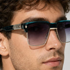Duke Browline Shades - Teal - browline sunglasses - Eric Muller - Image 3