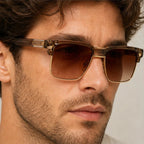 Duke Browline Shades - Champagne - browline sunglasses - Eric Muller - Image 3