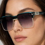 Duke Browline Shades - Teal - dual-material frame - Eric Muller - Image 4