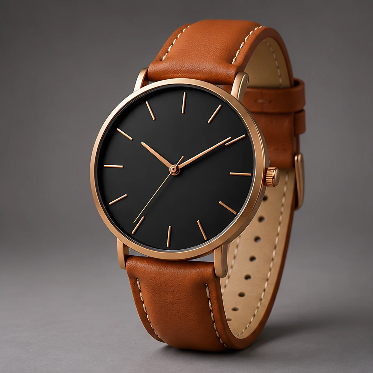 Dunbar Men's Classic Minimalist Watch 39mm - Charcoal Brown - Men's Accessories > Watches > Quartz Watches - Eric Muller - Image 1