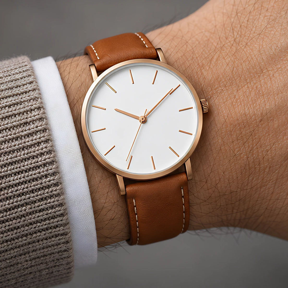 Dunbar Men's Classic Minimalist Watch 39mm - Pearl Brown - male - Eric Muller - Image 3