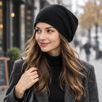Elaraine Soft Cashmere Wool Beanie - Black - apparel - Eric Muller - Image 2