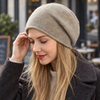 Elaraine Soft Cashmere Wool Beanie - Taupe - apparel - Eric Muller - Image 2