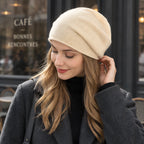 Elaraine Soft Cashmere Wool Beanie - Beige - apparel - Eric Muller - Image 2