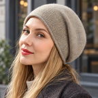 Elaraine Soft Cashmere Wool Beanie - Taupe - Accessories > Hats > Beanies - Eric Muller - Image 1