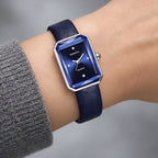 Elaris Women's Rectangular Leather Strap Quartz Watch - Frost Blue - Accessories > Watches > Rectangular Quartz Watches - Eric Muller - Image 3
