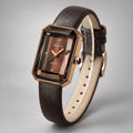 Elaris Women's Rectangular Leather Strap Quartz Watch - Chocolate Brown - Accessories > Watches > Rectangular Quartz Watches - Eric Muller - Image 1
