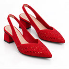 Eliza Rhinestone Block-Heel Slingback Pumps - Red - wap - Eric Muller - Image 2