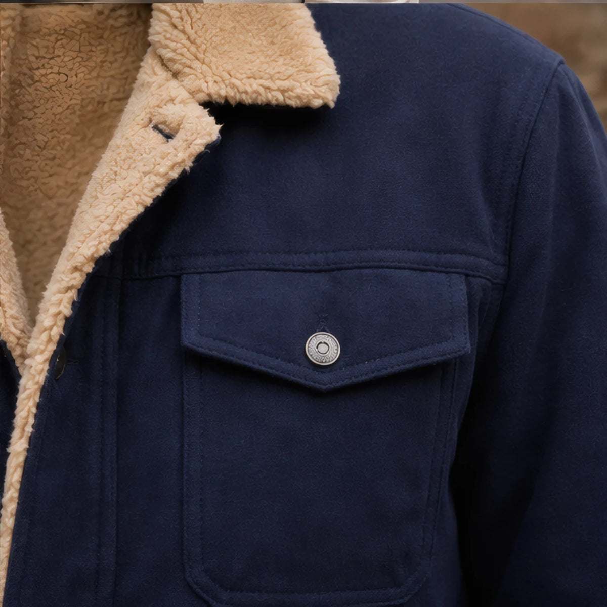 Ellsworth Men's Sherpa Collar Utility Jacket - Navy Blue - Jackets - Eric Muller - Image 4