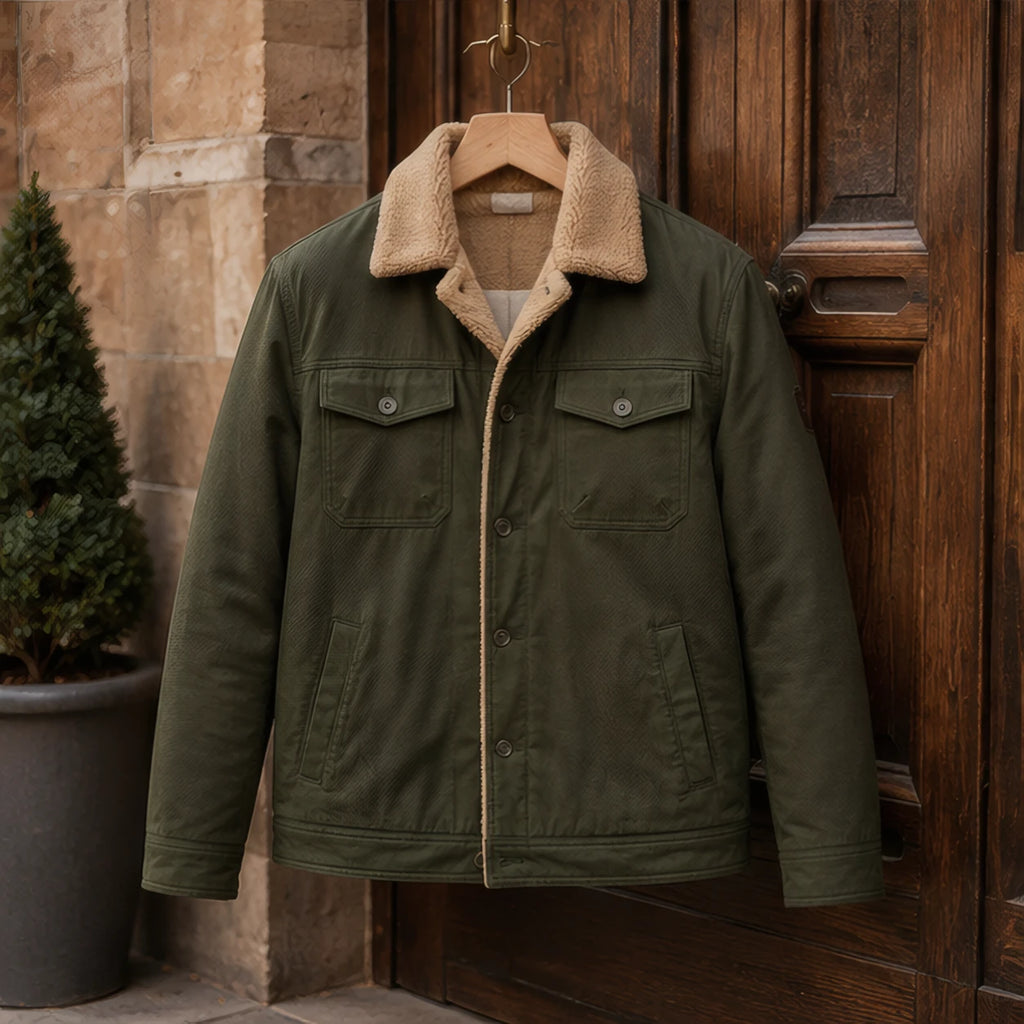 Ellsworth Men's Sherpa Collar Utility Jacket - Green - mapout - Eric Muller - Image 3