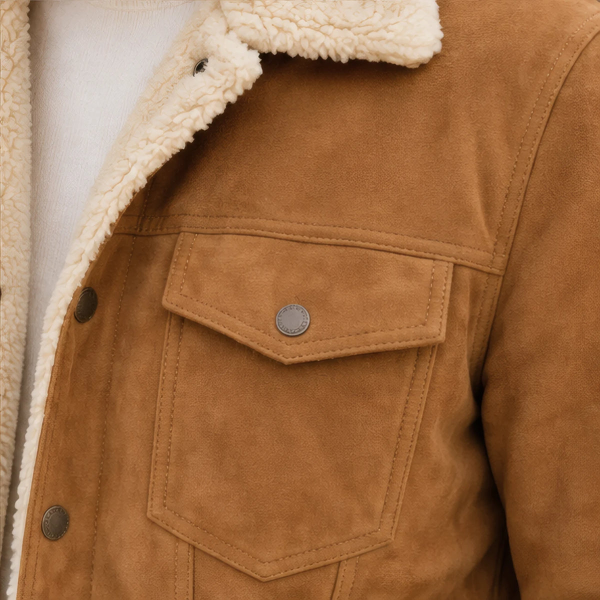 Ellsworth Men's Sherpa Collar Utility Jacket - Khaki - Jackets - Eric Muller - Image 4